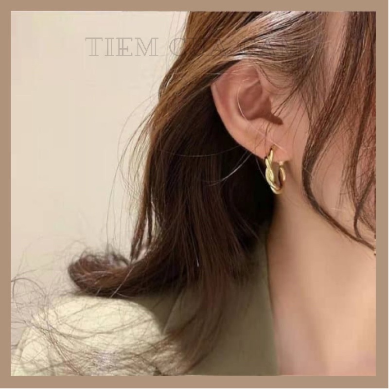 Khuyên tai xoắn tròn phong cách Hàn Quốc nữ tính Tiệm Của Cám