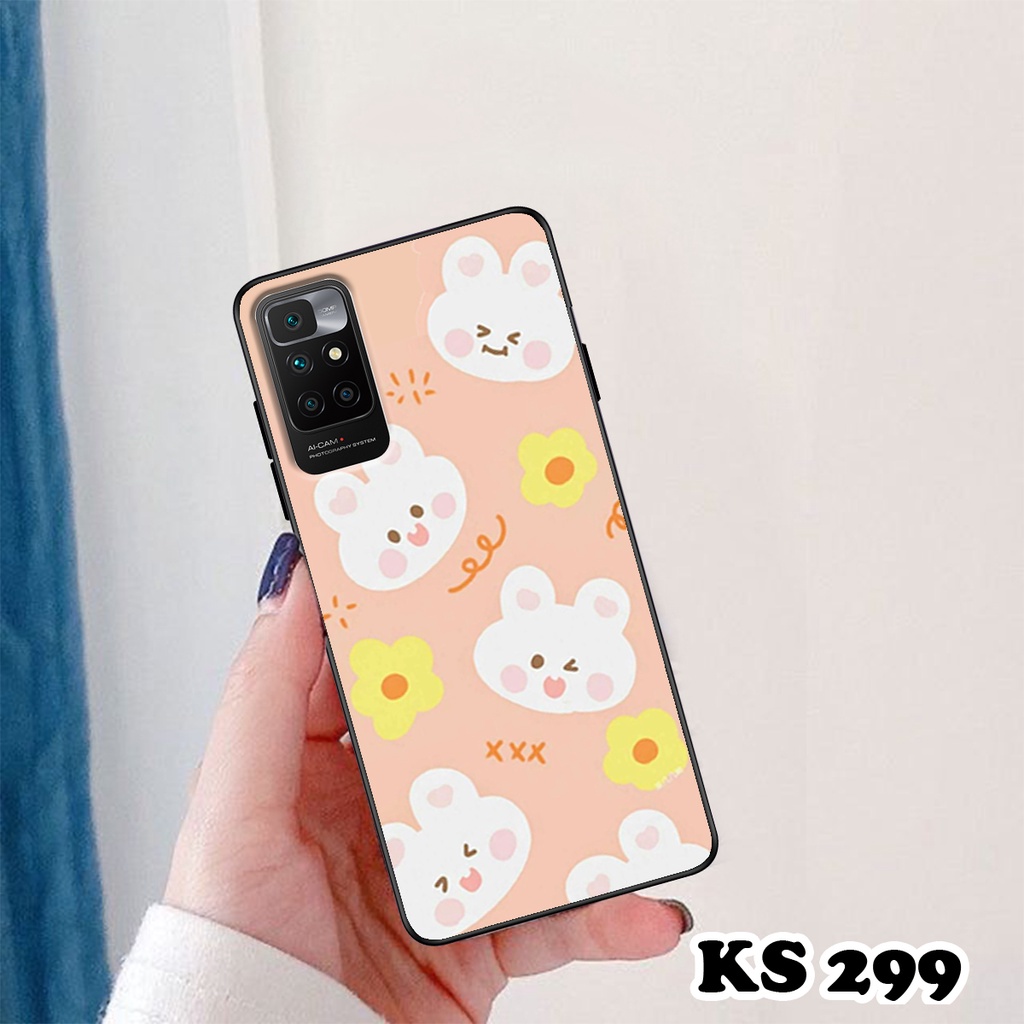 Ốp lưng Xiaomi Redmi 10 - Redmi 10A - Redmi 10C - Ốp in hình gấu &amp; thỏ đang yêu - lưng nhám viền TPU cao cấp