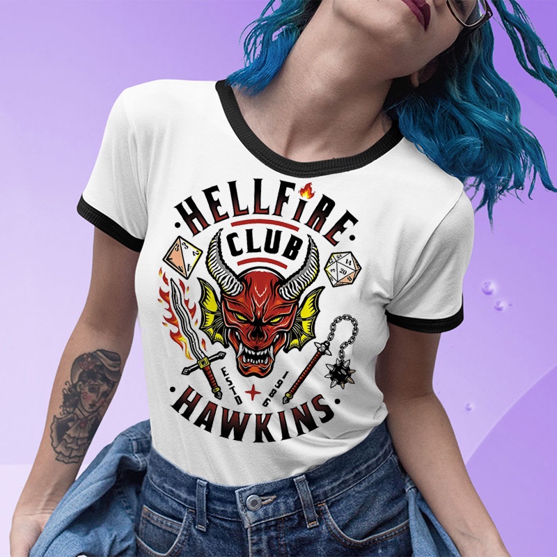 Áo Thun Tay Ngắn In Chữ Stranger Things 4 Thời Trang Cho Nữ