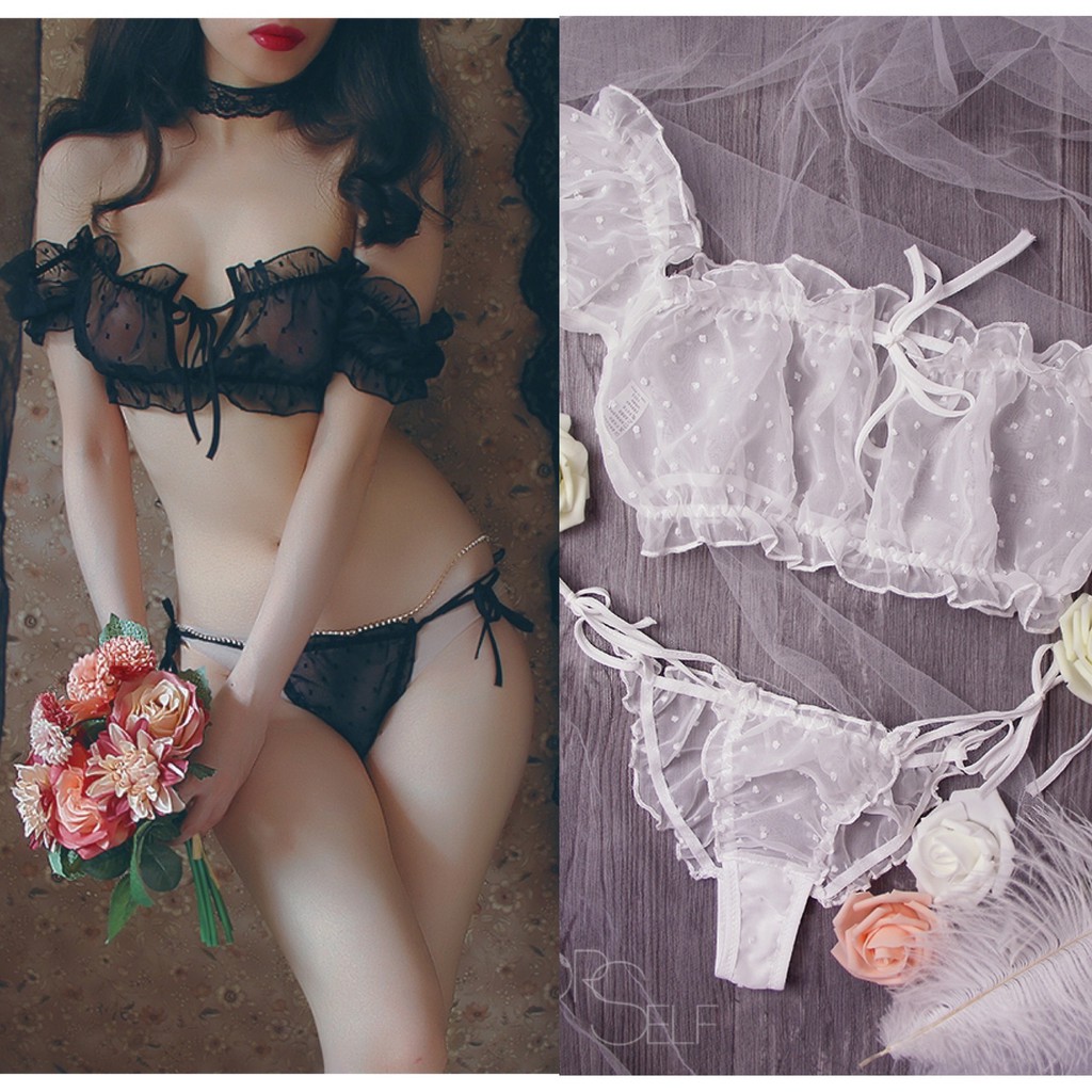Đồ ngủ sexy mỏng chấm bi VN79