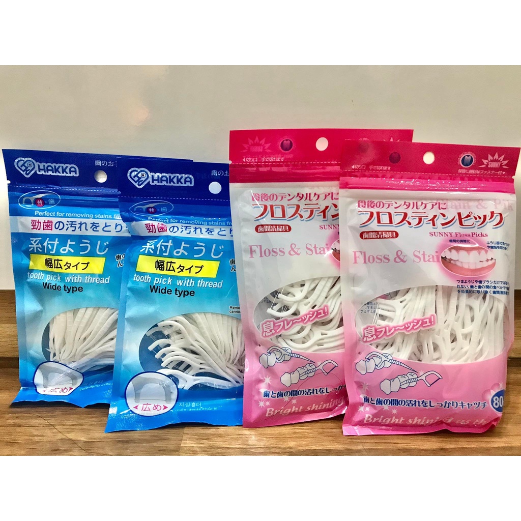 Tăm chỉ nha khoa Nhật Bản Sunny - Haka, gói 80 que, chăm sóc vệ sinh răng miệng. An toàn cho người sử dụng