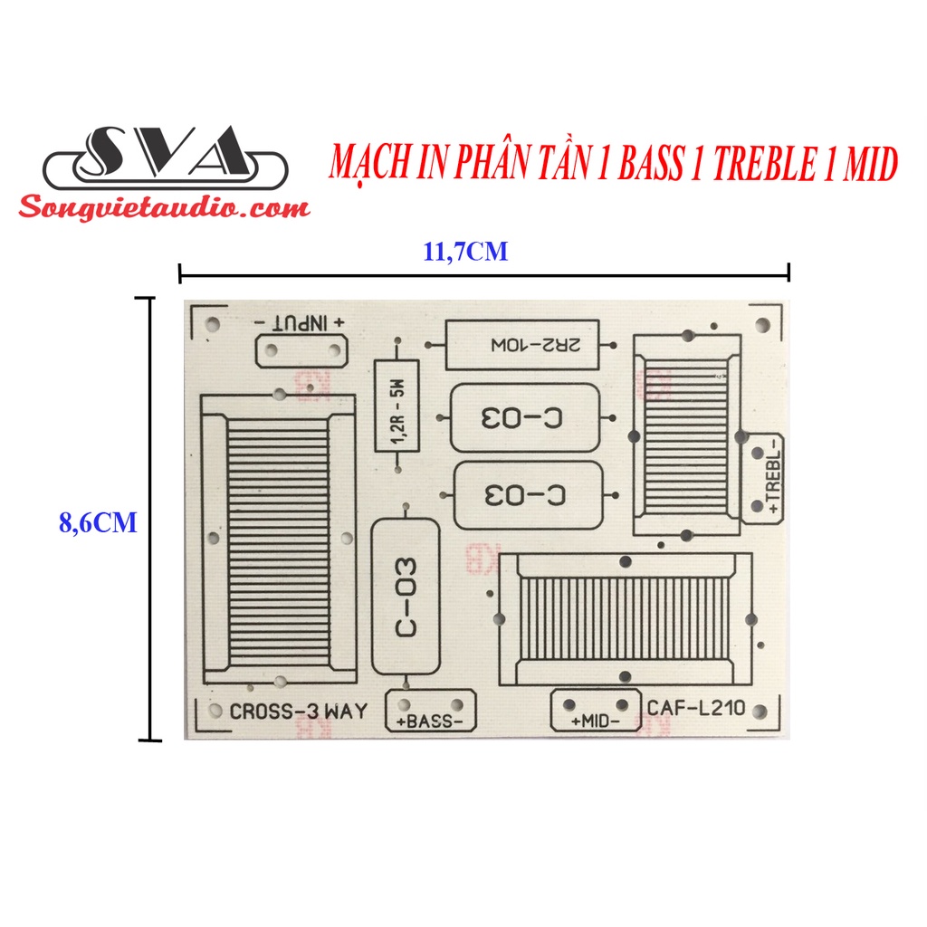 MẠCH IN PHÂN TẦN 1 BASS 1 TREBLE 1 MID - CROSS 3WAY - CAF-L210 - 1 BOARD