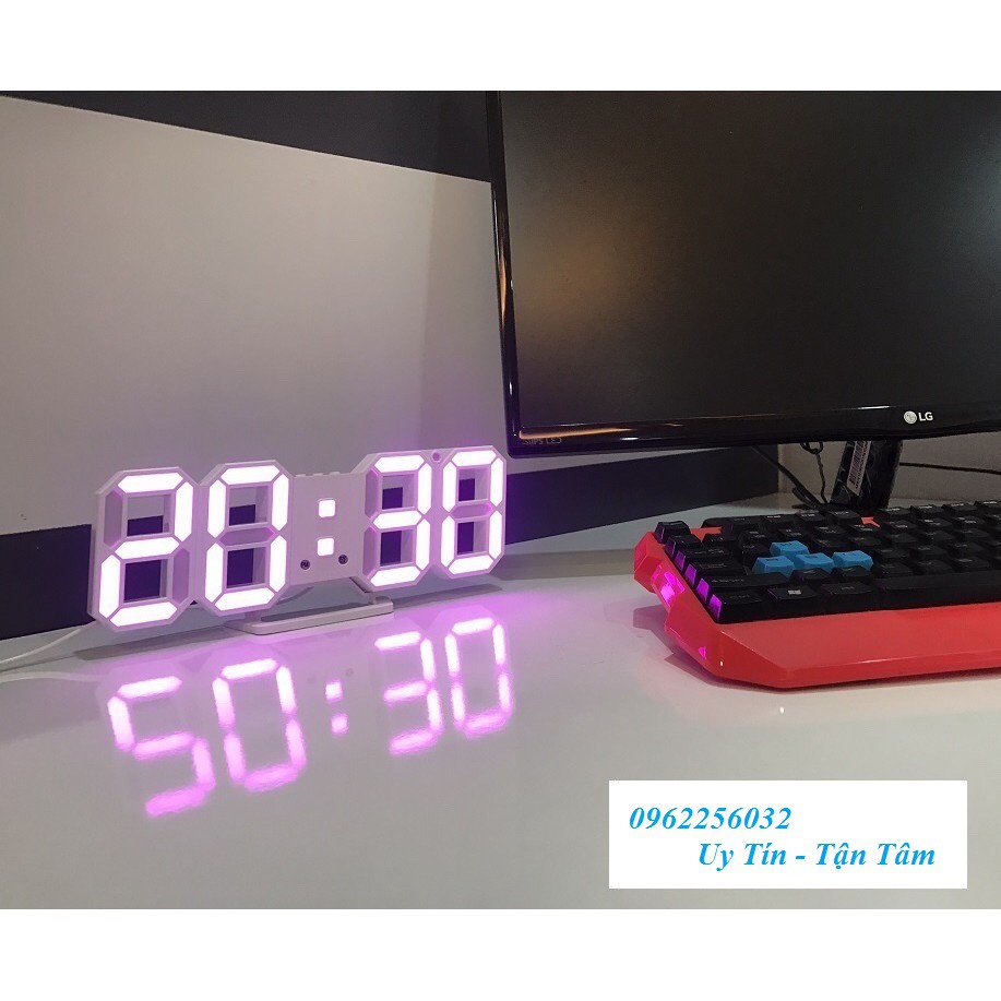 Đồng hồ LED 3D treo tường, để bàn thông minh TN828 Smart Clock