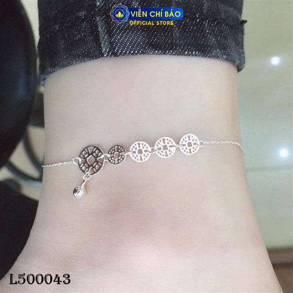 Lắc chân bạc nữ đồng xu Kim tiền dây xích chất liệu bạc S925 thời trang phụ kiện trang sức nữ Viễn Chí Bảo L500043