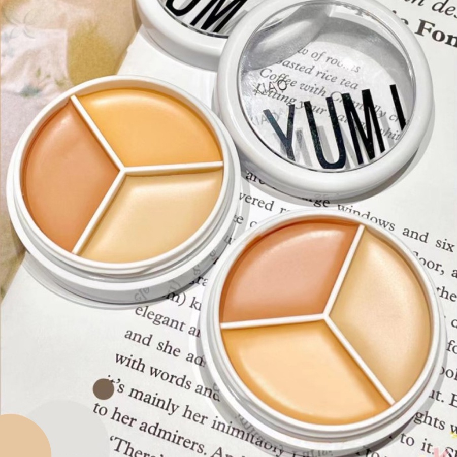 Bảng Kem Che Khuyết Điểm 3 Màu Dưỡng Ẩm Lâu Trôi Che Phủ Quầng Thâm Và Mụn