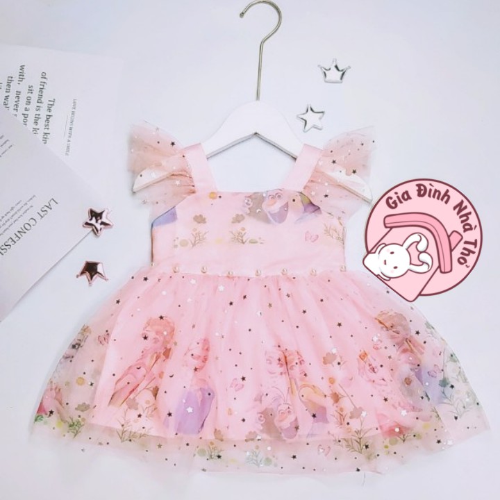 Váy đầm ren công chúa Elsa cho bé gái từ 8 - 20kg
