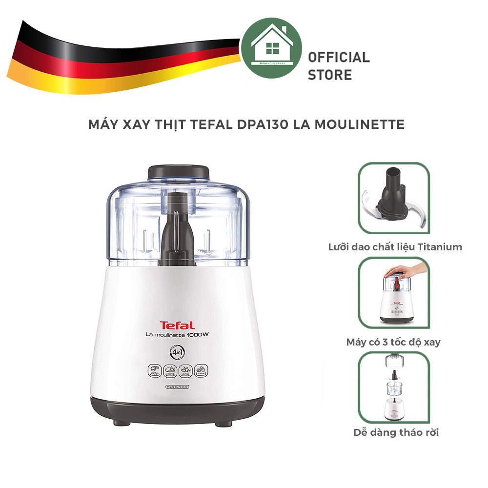 MÁY XAY THỊT TEFAL DPA130 LA MOULINETTE, LƯỠI DAO BẰNG TITANIUM CHỐNG BÀO MÒN - NHẬP KHẨU TỪ ĐỨC