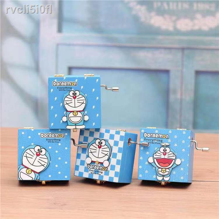 ✙ ❁ ✕❡Hộp nhạc quay tay bằng gỗ hình mèo leng keng Doraemon dành cho các bạn cùng lớp, gái, bé quà tặng sinh nhật