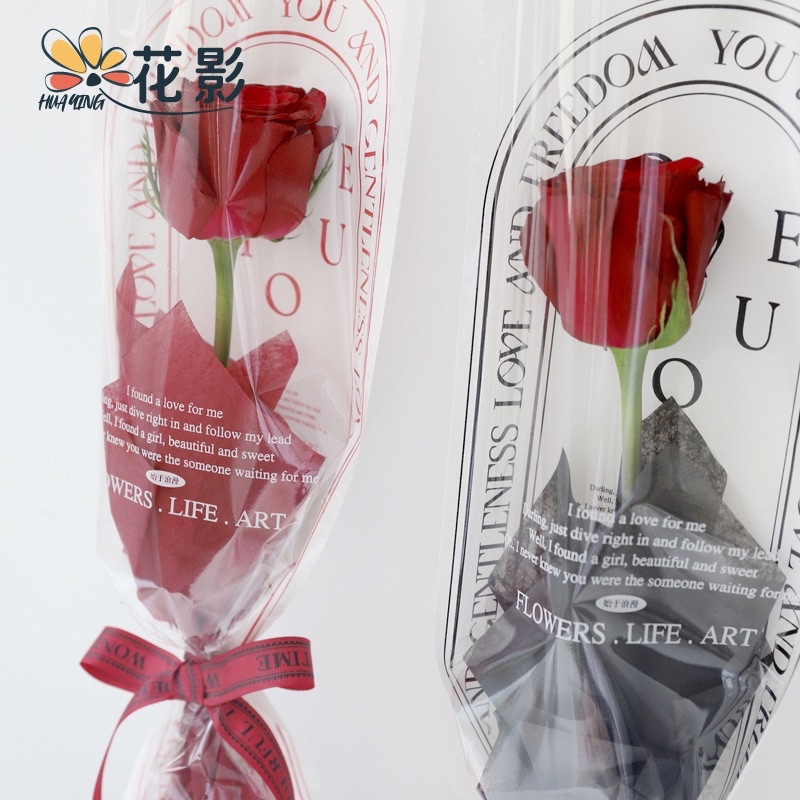 Túi OPP gói hoa 1 bông - túi kính gói hoa tiện lợi