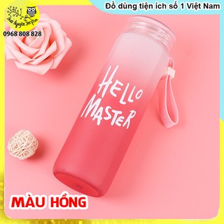 Bình nước thủy tinh Hello Master 400ml cao cấp