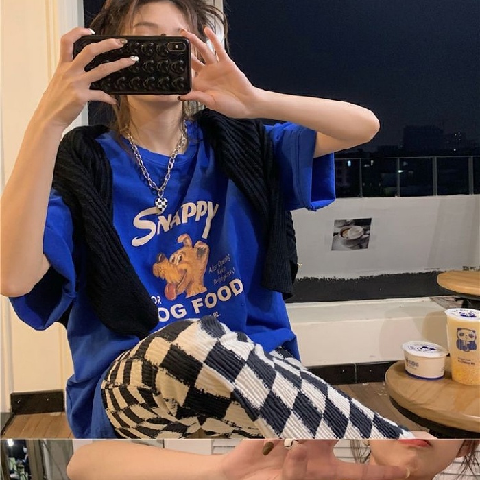 NRVP Áo Thun Nữ Oversize Cổ Tròn Thời Trang Hàn Quốc