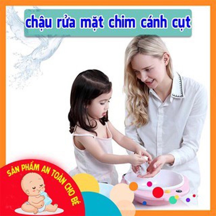 Chậu rửa mặt 2in1 hình chim cánh cụt siêu cute cho bé