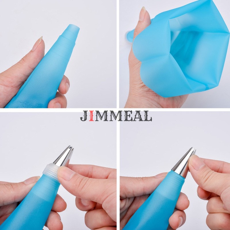 Bộ 6 Đui Bắt Bánh Qui Kem Su, Bắt Hoa Kèm Chốt, Túi Bóp Kem Silicon Đa Năng