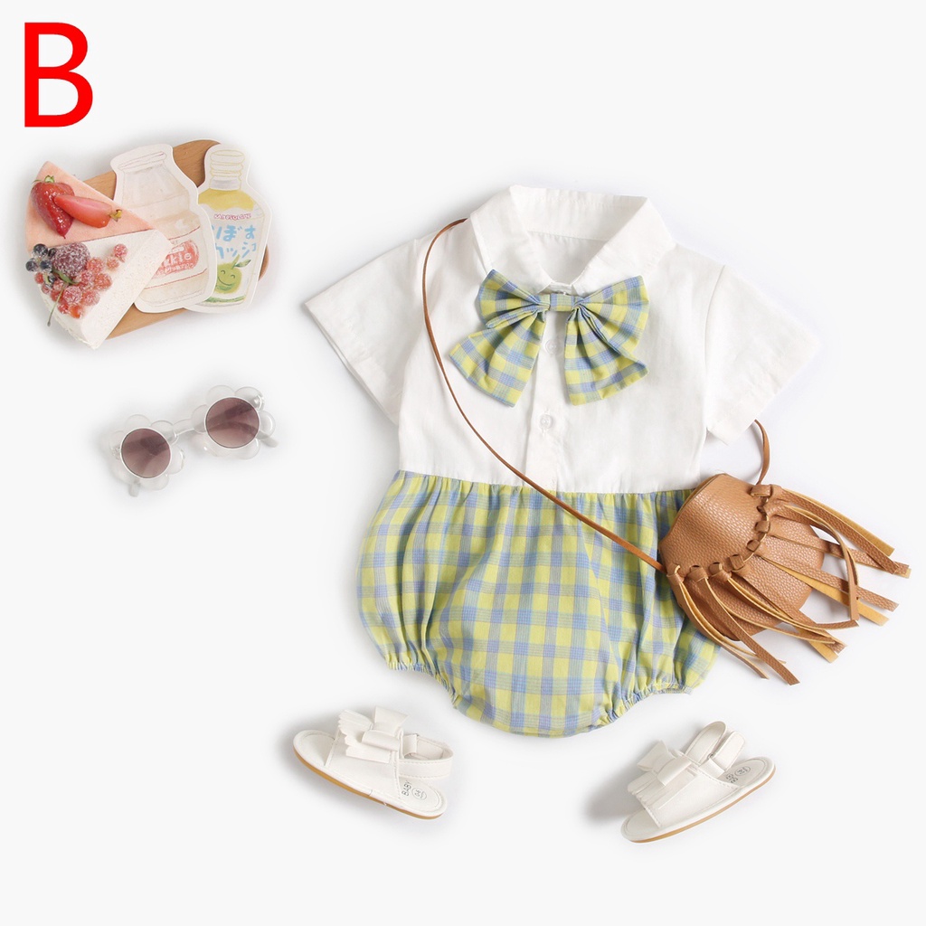 Áo liền quần Sanlutoz họa tiết kẻ sọc dễ thương thời trang mùa hè dành cho bé gái