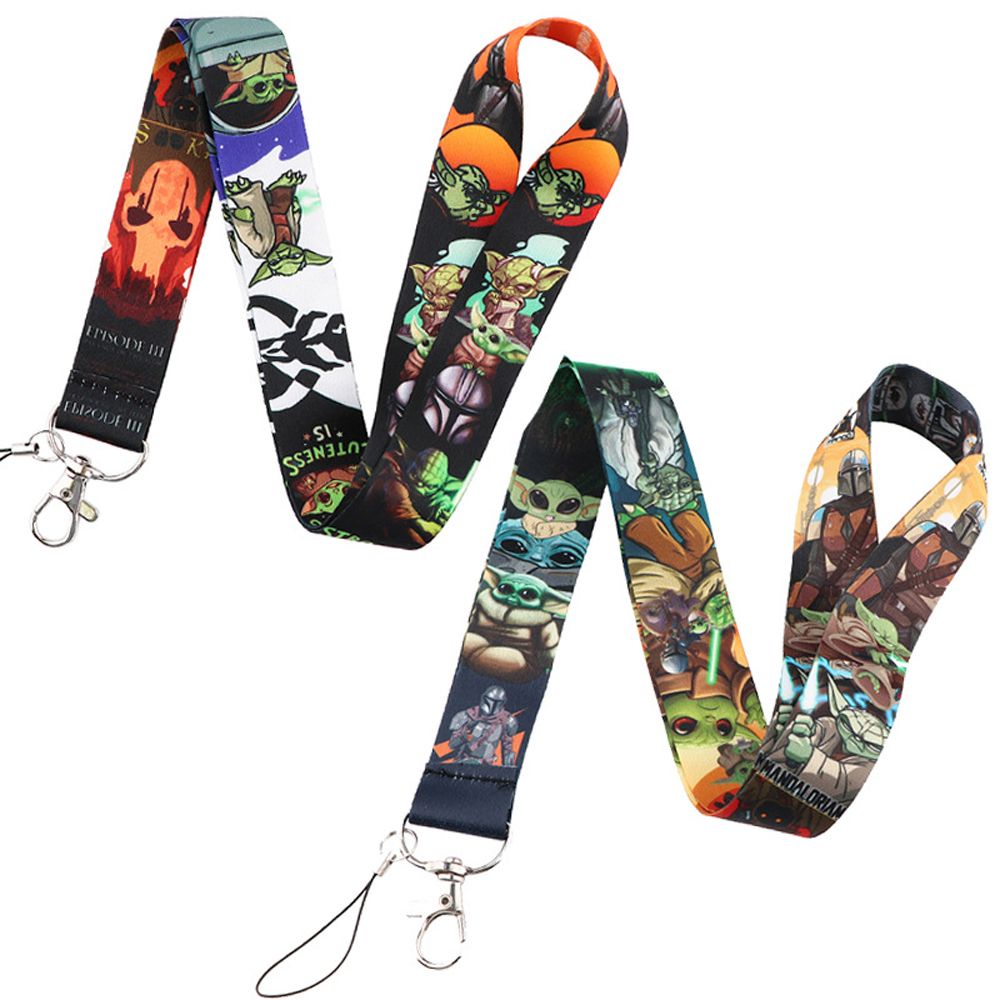 BERNARDO Gifts Alien Lanyards Keyring Neck Strap Baby Yoda Hanging Rope Certificate Lanyard Phone Pendant Cartoon Lariat Keycord Webbing Mobile Phone Straps