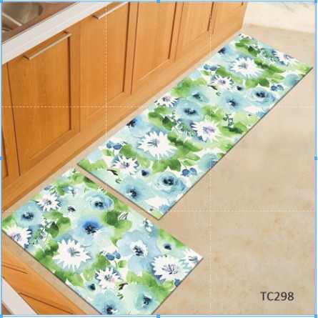 Bộ 2 Thảm Bếp 40x60cm và 40x120cm, Thảm Nỉ Dày Dặn Chống Trơn Trượt