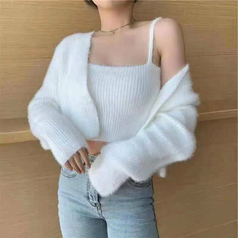 Sét áo 2 dây+áo cadigan len lông hàng QCL1