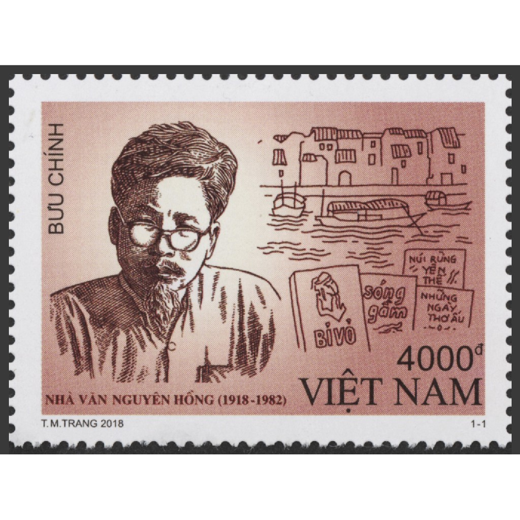 Tem sưu tập MS 1100 Việt Nam Kỷ niệm 100 năm sinh nhà văn Nguyên Hồng 2019