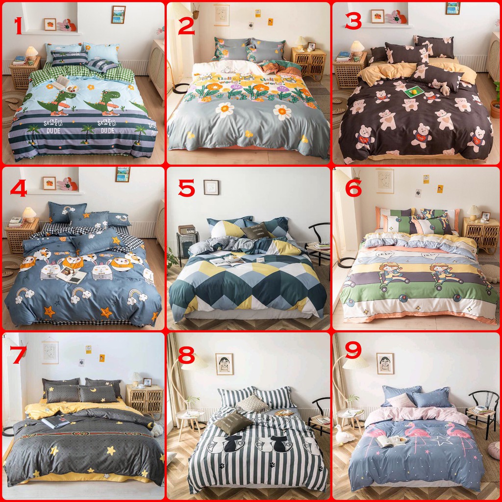 Bộ chăn ga gối cotton poly nhập khẩu giá rẻ