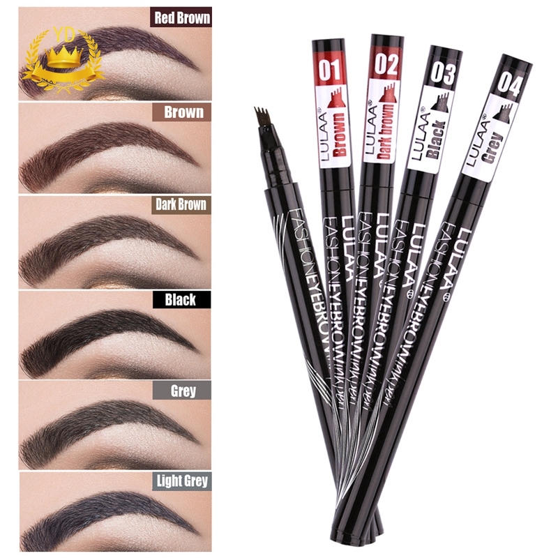 Bút Kẻ Mày Lulaa 6 Màu Tùy Chọn Trang Điểm Tự Nhiên Chống Nước Lâu Trôi