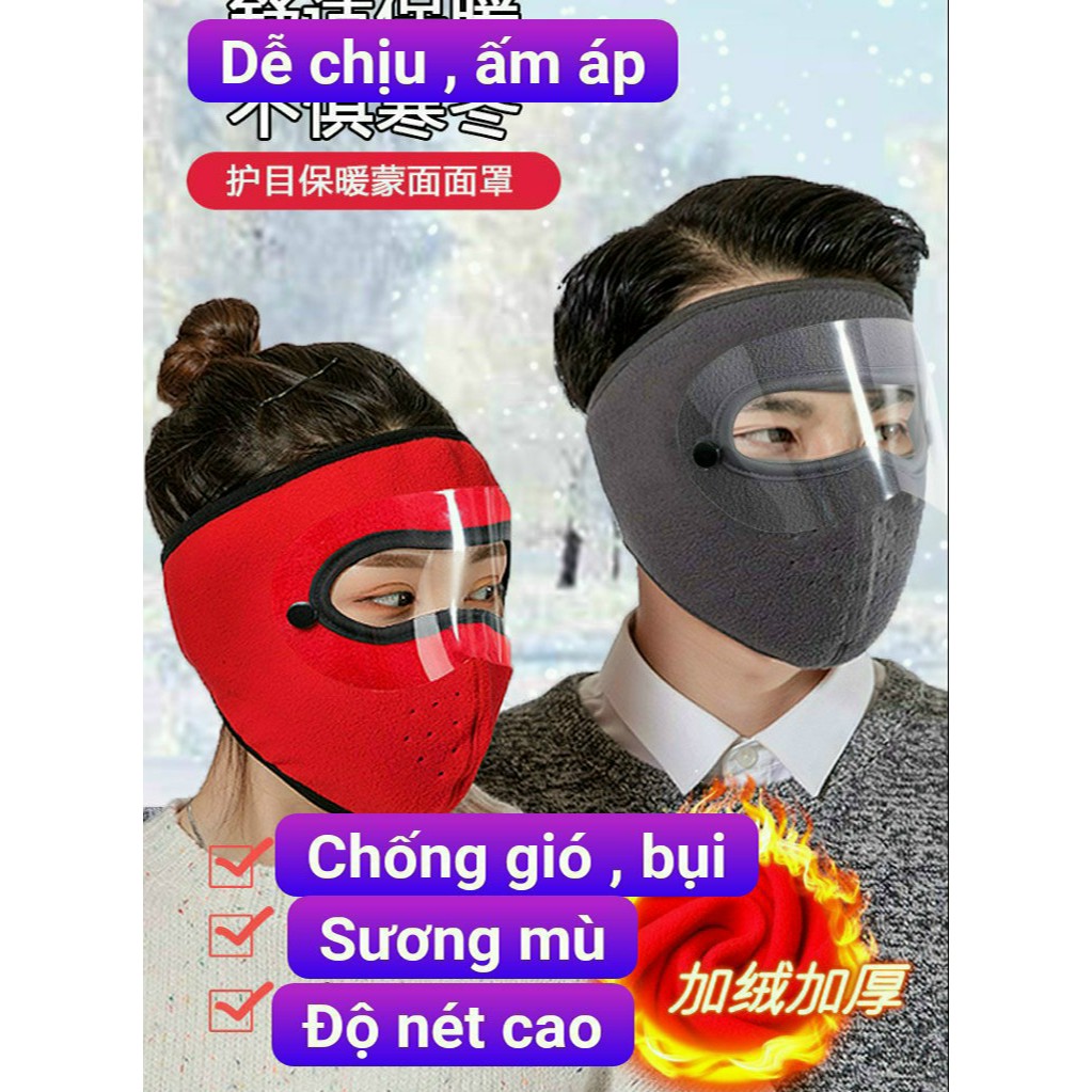 KHẨU TRANG LÓT NỈ❤️FREESHIP❤️KHẨU TRANG NINJA BẢO VỆ MẮT 2in1 CHỐNG GIÓ RÉT