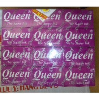 12 hộp mực Queen màu tím, đen, xanh