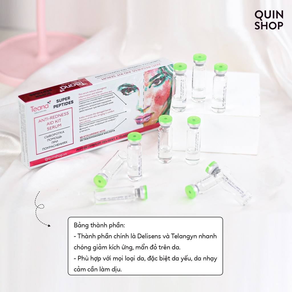 Tinh Chất Sáng Da, Giảm Mụn, Chống Lão Hóa Teana B3, B4, C1, D6, Super Peptides No Problem, ASAP, Anti Redness Serum