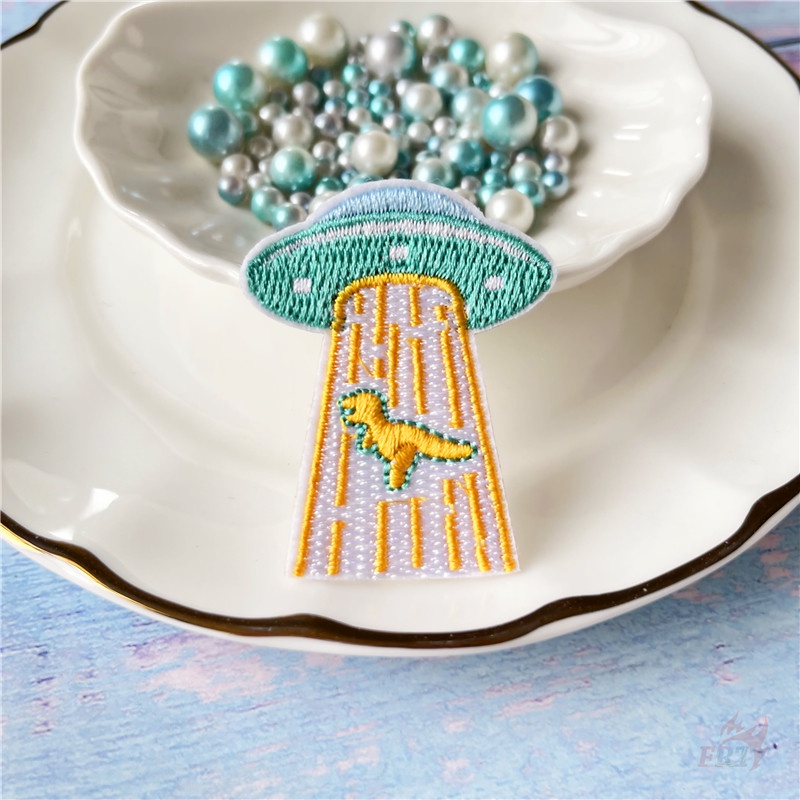 ✿ Miếng Dán Trang Trí Hình Phi Hành Gia Hoạt Hình ✿ 1 Sticker Ủi Thêu Hình Tên Lửa Và Hành Tinh