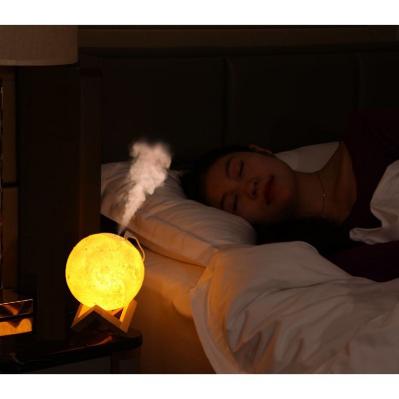 Đèn ngủ , khuyếch tán tinh dầu, phun sương tạo độ ẩm hình mặt trăng, đèn xông tinh dầu