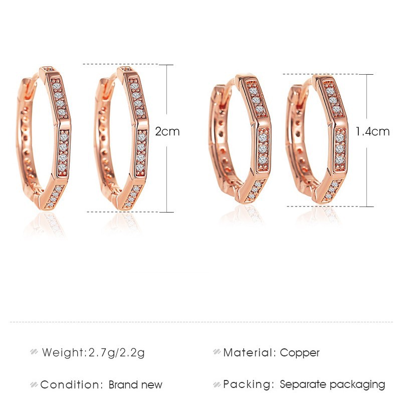 Khuyên tai hình đa giác đính đá thời trang cho nữ