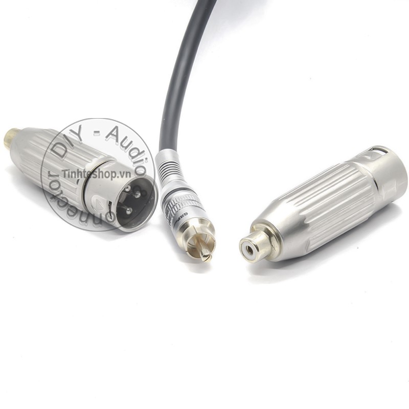 2 chiếc - Đầu giắc chuyển đổi AV RCA cái sang XLR cannon DIN 3pin đực - Khẩu chuyển Canon XLR 3PIN male ra AV/RCA female