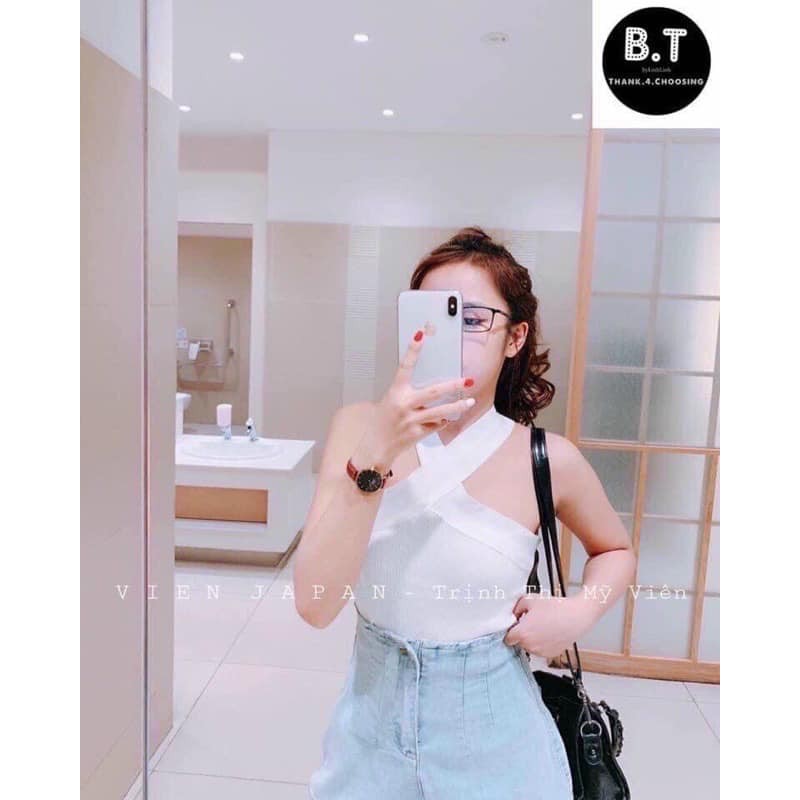 Áo len mỏng chéo cổ cá tính 4 màu xinh ( kèm ảnh thật, video )