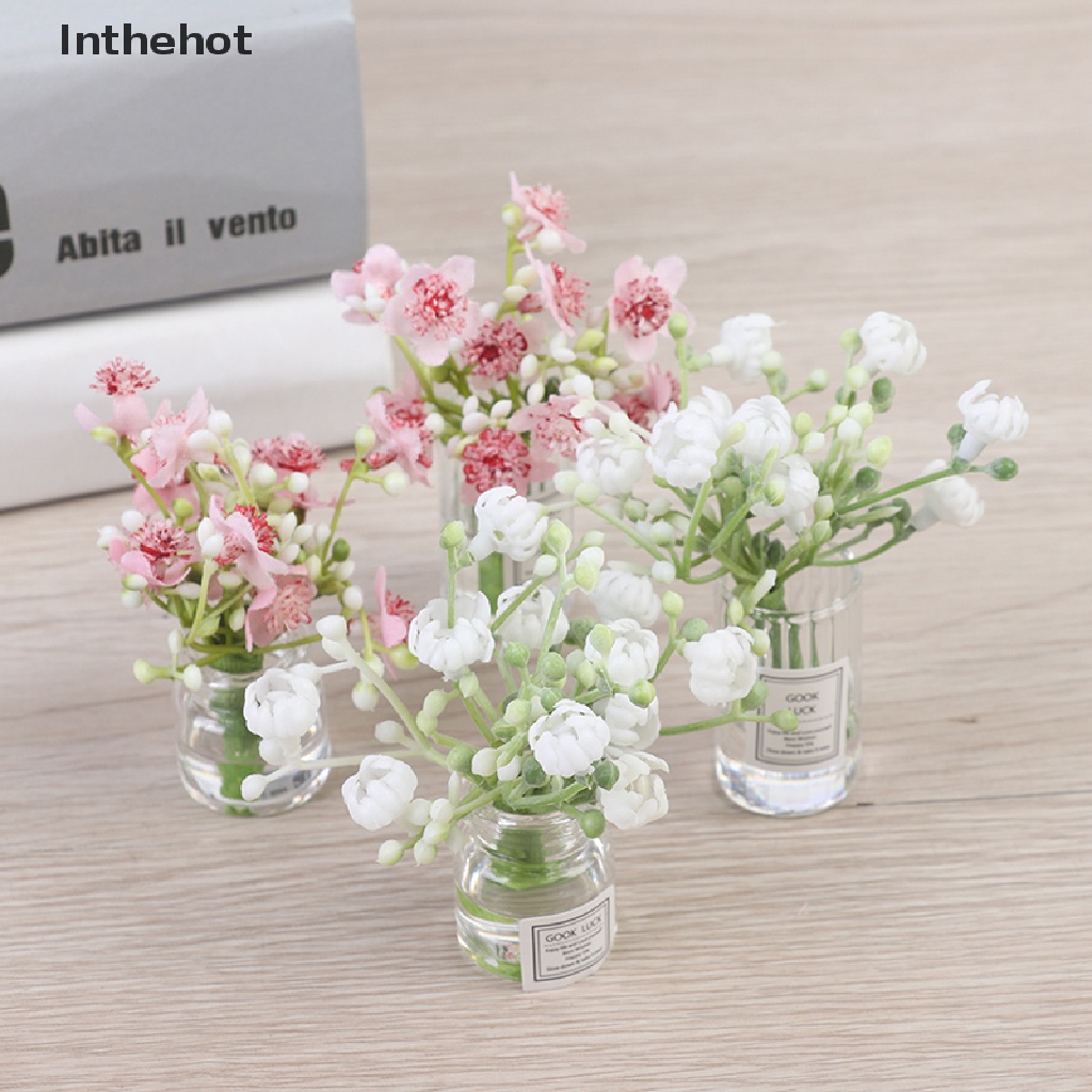 Mô hình bình hoa nhài đáng yêu trang trí tiểu cảnh tỉ lệ 1:12