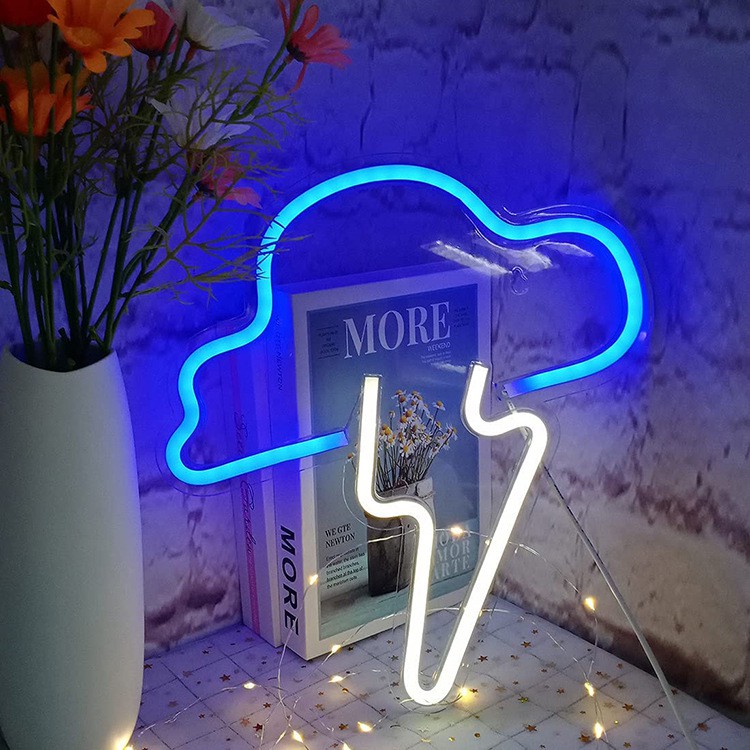 Đèn Led Neon Decor Phòng Ngủ Mây Sấm Sét  Hot Trend 2021 Trang Trí Căn Phòng Nhỏ , Làm Theo Yêu Cầu