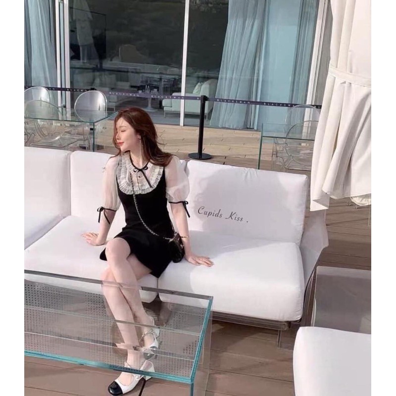 Váy phối cổ bèo tơ | BigBuy360 - bigbuy360.vn