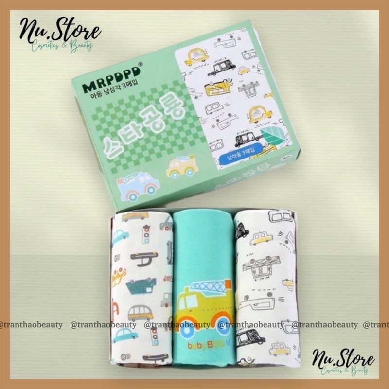 Set 3 Quần Lót Trẻ Em Dạng Boxer Mẫu Xe MRPDPD