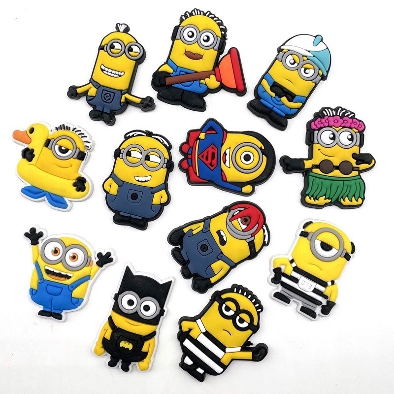 Phụ Kiện Trang Trí Khóa Giày Bằng PVC Hình Minions Dễ Thương