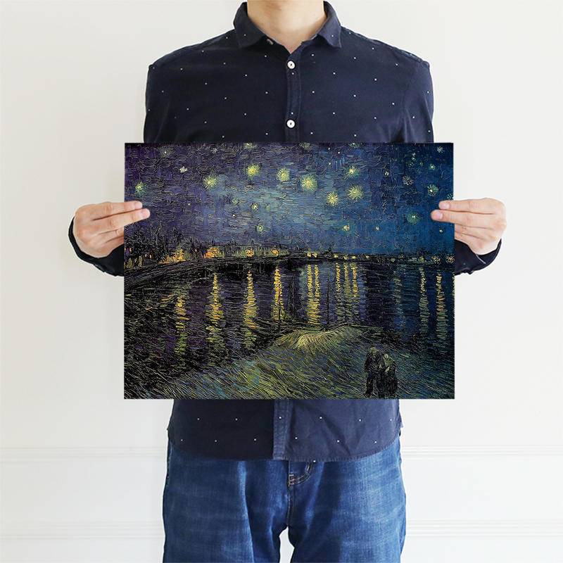 Tranh treo tường trang trí nội thất hình tranh Van Gogh kích thước 35x46cm