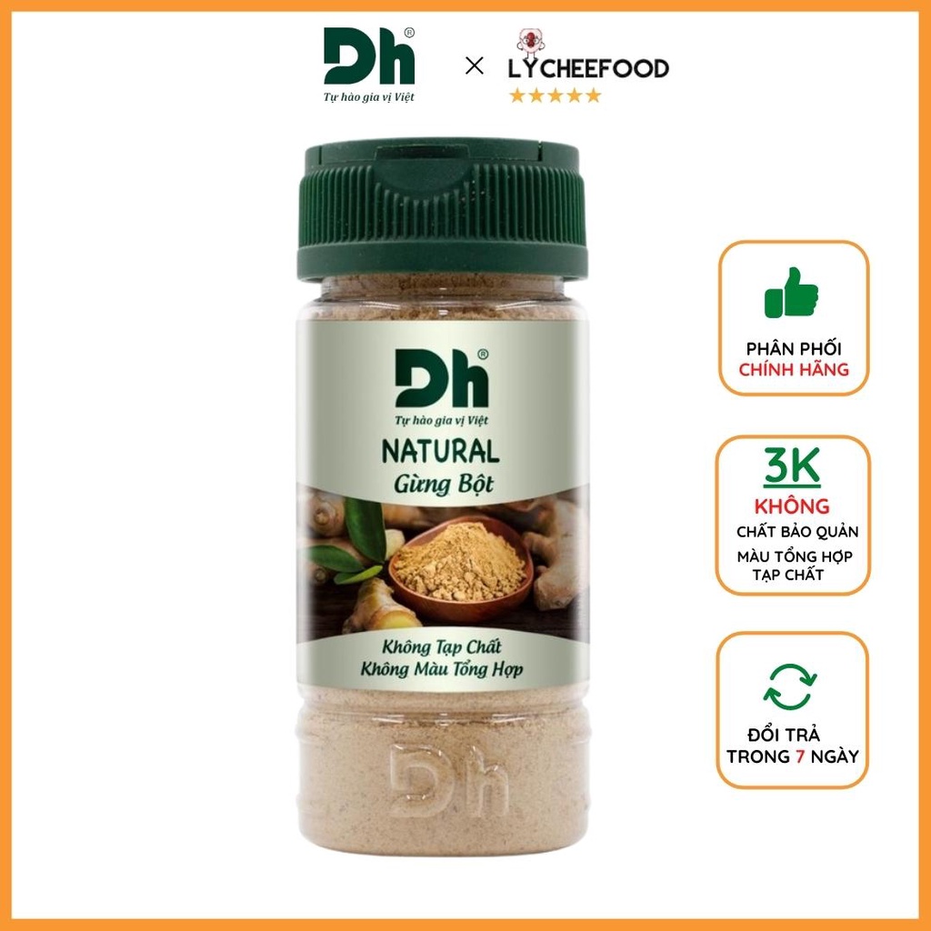 Gừng bột nguyên chất 30gr - Bột gia vị Dh Foods Natural (Chất lượng)