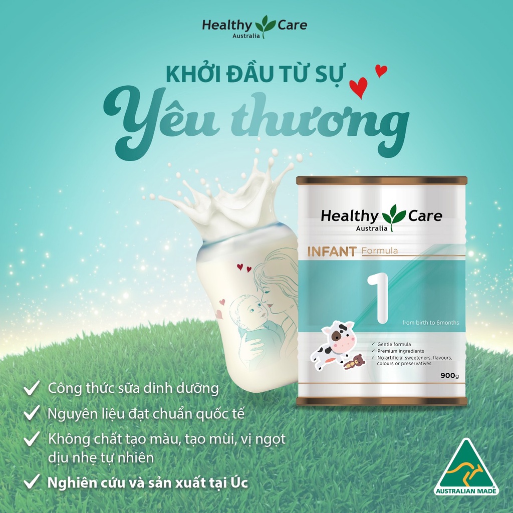 Sữa Healthycare Nội Địa Úc số 1,2,3 Cho Bé 900g