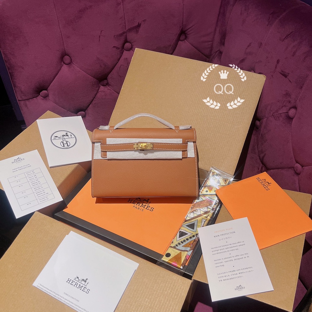 Túi Xách Her.mes ke.lly Size 22cm Màu Nâu