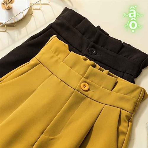 Quần beggy cạp bèo lưng cao tôn dáng điểm nhấn cạp bèo siêu xinh-TRẺ TRUNG