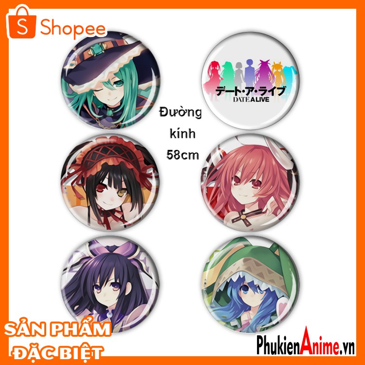 Shop Anime Hcm - SET 6 huy hiệu Anime Date A Live