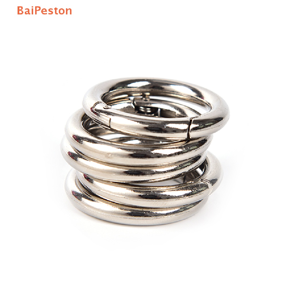 Set 5 Móc Khóa Tròn Bằng Kim Loại 35mm