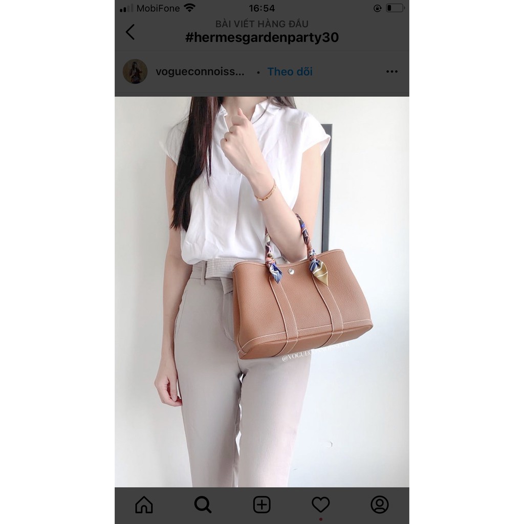 Túi Garden super da bò thật size 30cm