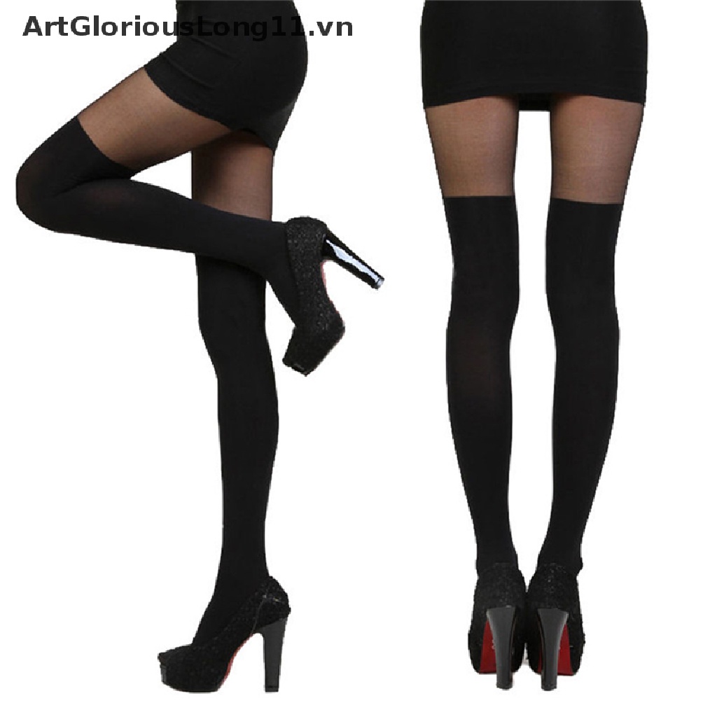 【ArtGloriousLong】 Fashion Women Girls Temptation Sheer Mock Suspender Tights Pantyhose Stockings .