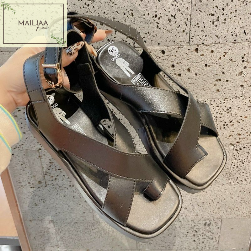 Sandal quai chéo xỏ ngón MAILIAA đế xuồng cao 3 phân đi êm chân