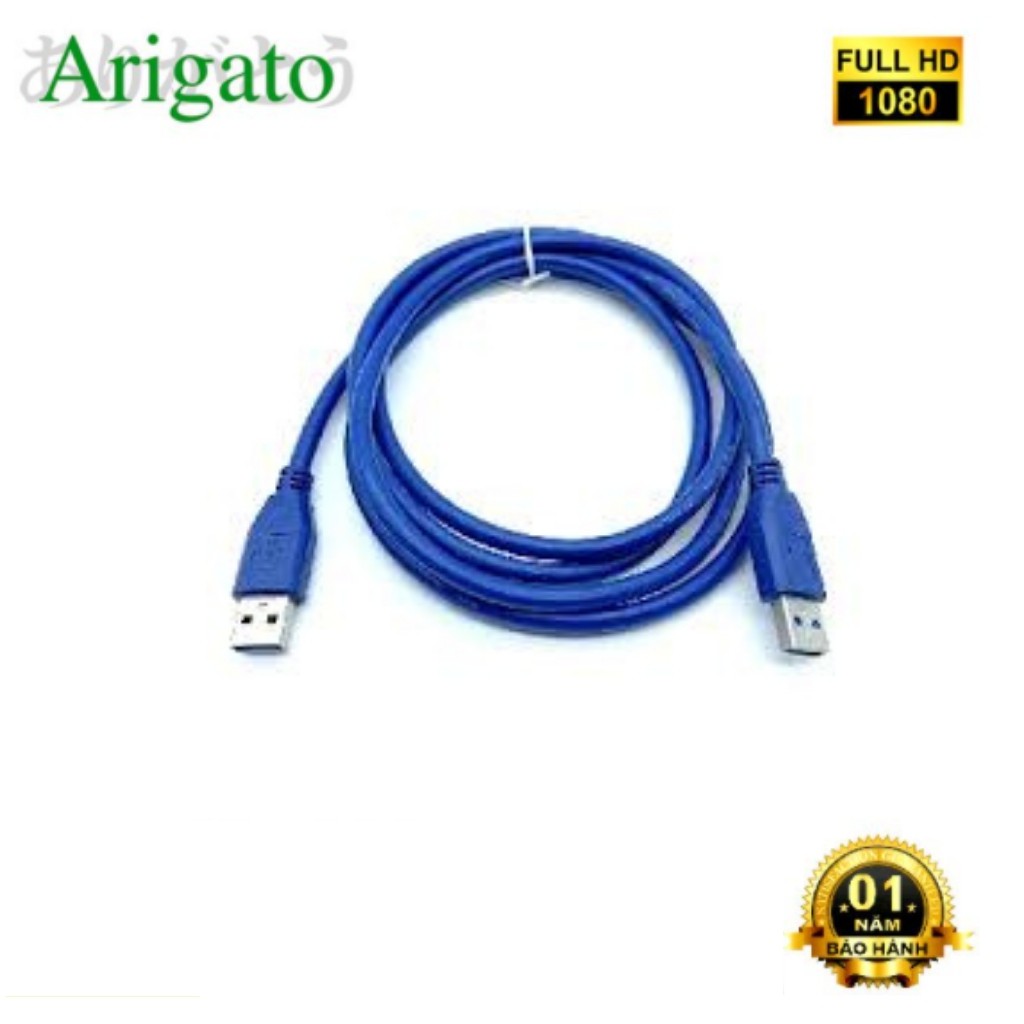 Dây nối USB 2 đầu đực, 2 đầu usb 3.0 60cm cao cấp Arigato Chuẩn Chất Lượng
