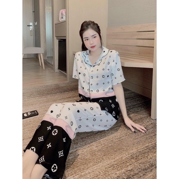 Pijama lụa mango latin cao cấp chuẩn đẹp, bộ lụa mát mịn không nhăn hợp thời trang chuẩn hàng shop Vanfashion999