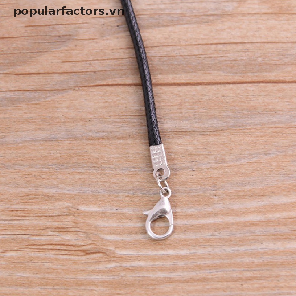 Set 10 Dây Da Màu Đen 1.5mm Có Thể Điều Chỉnh Dùng Làm Vòng Tay / Vòng cổ DIY